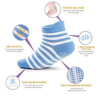 Momisy Baby Girl Boys Non Slip Socks Kids Toddlers Infant Cotton Stretch Antislip6 Pairs Dottedstriped 3 To 5 Years