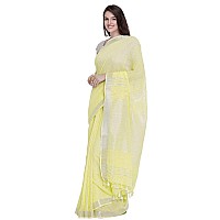 SheenKraft Womens Linen Blend Saree With Blouse Piece (SheenKraft_39_Green)