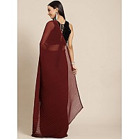 Womanista Womens Accordion Pleated Georgette Saree (WA_032_Maroon)