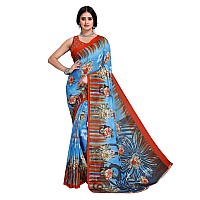 Bee M Pee Designer Printed saree for Women Collection 2022 Pure Georgette (Latest Fancy Party Stylish Blue)