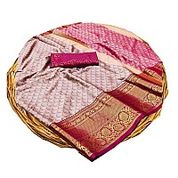 Indian Silk Palace Womens Banarasi Cotton Silk Saree With Blouse Piece (ISP-V1-Pink Gold_Pink )