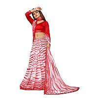 SM TRENDZ Womens Jacquard Pure Georgette Saree With Blouse Piece B31Shibori009Red