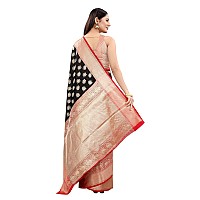 Enthone Womens Heavy Banarasi Art Silk Saree With Unstitched Blouse Piece(Black)