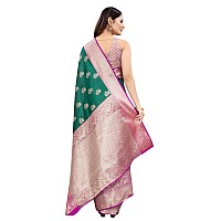 Enthone Womens Heavy Banarasi Art Silk Saree With Unstitched Blouse Piece(Rama)