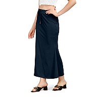 Mogsa Lycra Fishcut Saree Shapewear Petticoat for Women, Shapers for Womens Sarees (XL, Navy Blue)