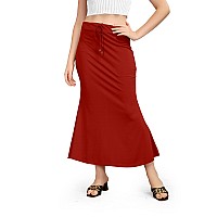 Mogsa Lycra Fishcut Saree Shapewear Petticoat for Women Shapers for Womens Sarees XL Maroon