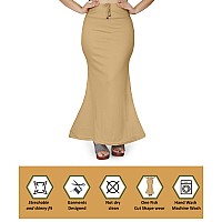 Mogsa Lycra Fishcut Saree Shapewear Petticoat for Women Shapers for Womens Sarees 2XL Beige