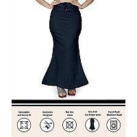 Mogsa Lycra Fishcut Saree Shapewear Petticoat for Women Shapers for Womens Sarees S Navy Blue