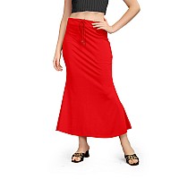 Mogsa Lycra Fishcut Saree Shapewear Petticoat for Women, Shapers for Womens Sarees (XL, Red)