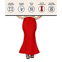 Mogsa Lycra Fishcut Saree Shapewear Petticoat for Women, Shapers for Womens Sarees (XL, Red)