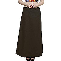 DESI DHANG Readymade Saree Petticoats(Free Size) (Dark Brown)