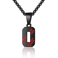 AIAINAGI Baseball Number Necklace for Boy 0099 Athletes Jersey Number Necklace Stainless Steel Chain Baseball Charm Pendant Per