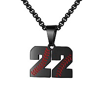 AIAINAGI Baseball Number Necklace for Boy 0099 Athletes Jersey Number Necklace Stainless Steel Chain Baseball Charm Pendant Per