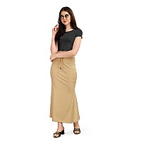 Kipzy Lycra Saree Shapewear Long Skirt for Women for Beach Night Out Regular Office Party Beige 4XL