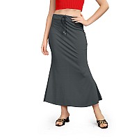 Kipzy Lycra Saree Shapewear Long Skirt for Women for Beach Night Out Regular Office Party Grey 2XL