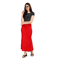 Kipzy Lycra Saree Shapewear Long Skirt for Women for Beach Night Out Regular Office Party Red 2XL