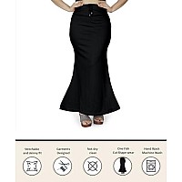 Kipzy Lycra Saree Shapewear Long Skirt for Women for Beach Night Out Regular Office Party Black 4XL