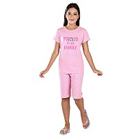 Clothe Funn Girls Coordinate Set Girls Nightwear Set 34 Years Pink Aop