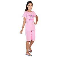 Clothe Funn Girls Coordinate Set Girls Nightwear Set 34 Years Pink Aop