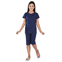 Clothe Funn Girls Coordinate Set Girls Nightwear Set 34 Years Navy Heart Aop