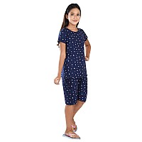 Clothe Funn Girls Coordinate Set Girls Nightwear Set 34 Years Navy Heart Aop