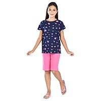 Clothe Funn Girls Coordinate Set Girls Nightwear Set 34 Years Navypink