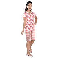 Clothe Funn Girls Coordinate Set Girls Nightwear Set 34 Years Peach