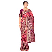 Glory Sarees Womens Banarasi Silk Saree With Blouse Piece Kara157Pink