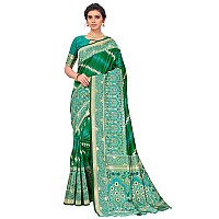 Glory Sarees Womens Banarasi Silk Saree With Blouse Piece Kara157Green