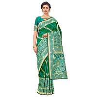 Glory Sarees Womens Banarasi Silk Saree With Blouse Piece Kara157Green