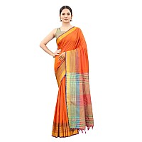 Enthone Womens Uppada Art Silk Saree With Blouse Piece (SZ-AURA2-ORG-762_Orange)