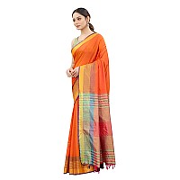 Enthone Womens Uppada Art Silk Saree With Blouse Piece (SZ-AURA2-ORG-762_Orange)