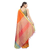 Enthone Womens Uppada Art Silk Saree With Blouse Piece (SZ-AURA2-ORG-762_Orange)