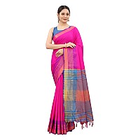 Enthone Womens Uppada Art Silk Saree With Blouse Piece (SZ-AURA2-PN-763_Pink)