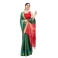 Enthone Womens Uppada Art Silk Saree With Blouse Piece (SZ-AURA2-GN-758_Green)