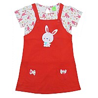 Clothe Funn New Born Knee Length Baby Girl Dress Peachred 1824 Months