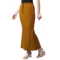 DHRUVI TRENDZ Microfiber Saree Shapewear Petticoat for Women Cotton Blended Shape Wear for Saree Small Orange