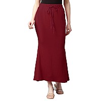 DHRUVI TRENDZ Microfiber Saree Shapewear Petticoat for Women Cotton Blended Shape Wear for Saree Small Maroon