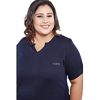 Cupid Womens Cotton Plus Size Plain Half Sleeves Long Top For Summer And Semi Summers With One Side Pocket For Ladies Solid T Sh