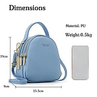 Vismiintrend Luxury Fashion Everyday Mini Leather Backpack Handbag Purse For Women And Girls | Sling | Crossbody | Mobile Phone Bag | Travel | Wife |Rakhi Gifts For Sisters | Teens (Blue)