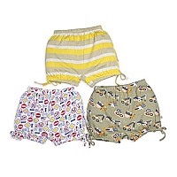 Superbottoms Unisex Child Rayon Blend Bloomers Pack Of 3 Undublng233Packnavigatoryellow2 Years3 Years