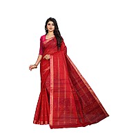 RATAN Pure Cotton Printed Mul Mul Saree for Women without Blouse Piece BLR2102Red