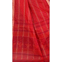 RATAN Pure Cotton Printed Mul Mul Saree for Women without Blouse Piece BLR2102Red