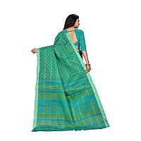 RATAN Pure Cotton Printed Mul Mul Saree for Women without Blouse Piece BLR2104Green