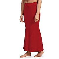 Laavaan Womens Cotton Blend Fishcut Saree Shapewear,Petticoat,Skirt, Comfortwear Cherry Red