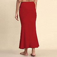 Laavaan Womens Cotton Blend Fishcut Saree Shapewear,Petticoat,Skirt, Comfortwear Cherry Red