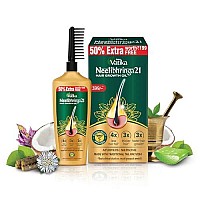 DABUR Vatika Neelibhringa 21 Hair Growth Oil - (100Ml+ 50Ml Extra Free) | 14 Ayurvedic Herbs | Ayurvedic Medicine | 4X Less Hairfall | 3X Thicker Hair | 21 Hair Benefits| With Ergnomic Comb Applicator