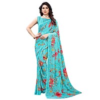 SICHI WomenS Georgette Printed Saree With Blouse Combo Pack Of 3(1850SN173_1850SN176_1850SN178_Yellow || Blue || Pink)