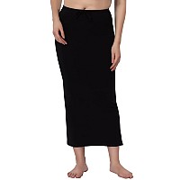 XOYA Cotton Lycra Saree Shapewear for WomenStraight Fit Petticoat Saree Silhouette Shape Wear Dress for Saree - Black M