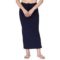 XOYA Cotton Lycra Saree Shapewear for WomenStraight Fit Petticoat Saree Silhouette Shape Wear Dress for Saree - Navy 2XL